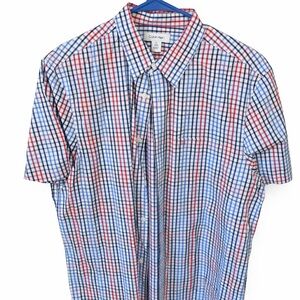 Calvin Klein Men's Checkered Shirt - Blue and Red